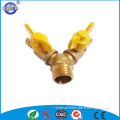 double end brass ball man thread gas valve